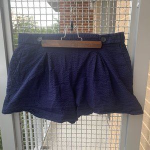 Banana Republic Pleated Textured Navy Shorts